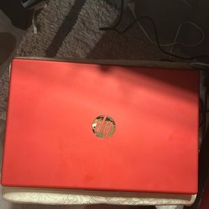 Red hp laptop